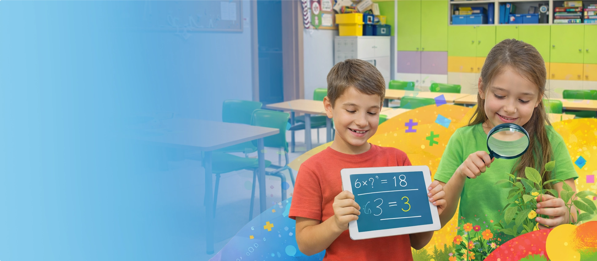 Uczniowie w klasie Społecznej Szkoły Podstawowej w Węgrach